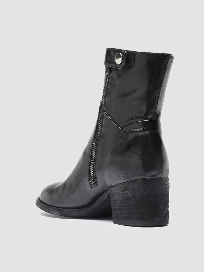 Women Officine Creative Footwear DENNER 107 Black Leather Ankle Boots