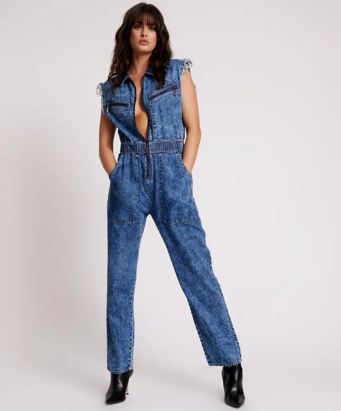 Women OLIVIA SLEEVELESS OVERALL One Teaspoon Denim Jumpsuits