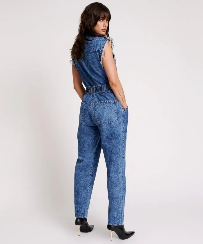 Women OLIVIA SLEEVELESS OVERALL One Teaspoon Denim Jumpsuits