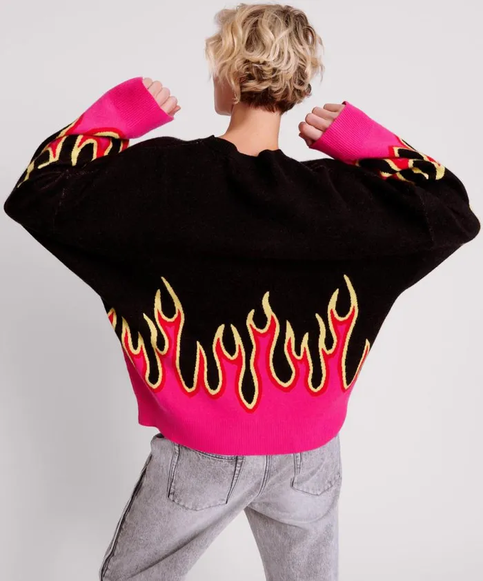 Women ON FIRE INTARSIA SWEATER One Teaspoon Knitwear