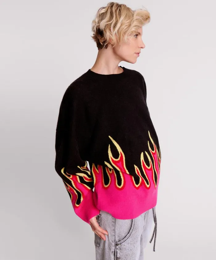 Women ON FIRE INTARSIA SWEATER One Teaspoon Knitwear