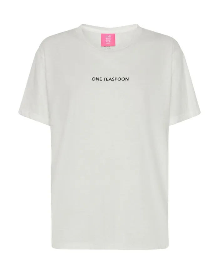 Women ONE TEASPOON LOGO CREW NECK TEE WHITE One Teaspoon Tees and Tanks Women ONE TEASPOON LOGO CREW NECK TEE WHITE One Teaspoon Tees and Tanks