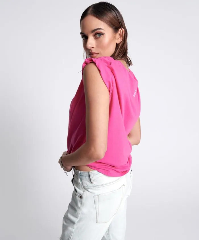 Women ORGANIC FLURO PINK ONETEASPOON LOGO UNISEX TEE One Teaspoon Tees and Tanks