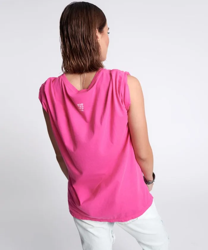 Women ORGANIC FLURO PINK ONETEASPOON LOGO UNISEX TEE One Teaspoon Tees and Tanks