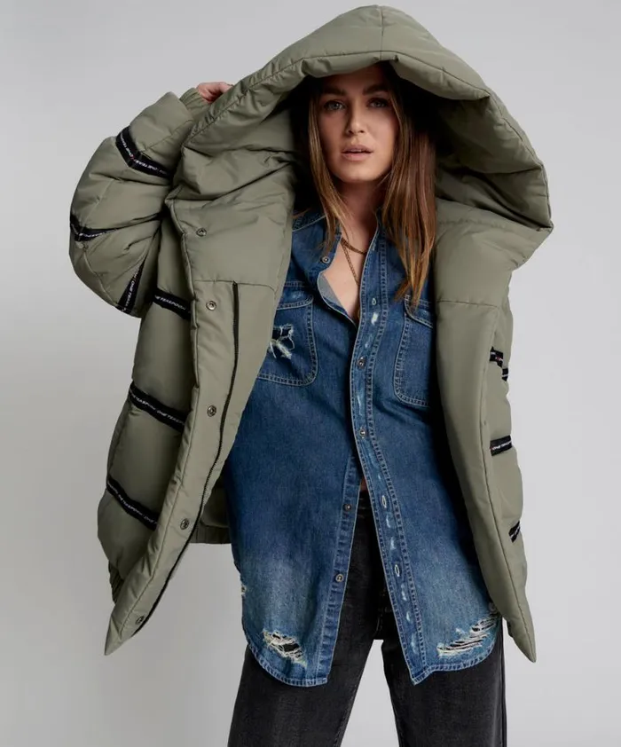 Women OT KHAKI PUFFA JACKET One Teaspoon Jackets