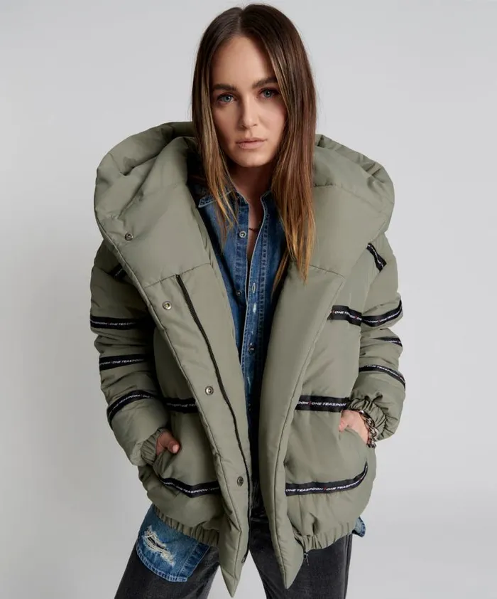 Women OT KHAKI PUFFA JACKET One Teaspoon Jackets