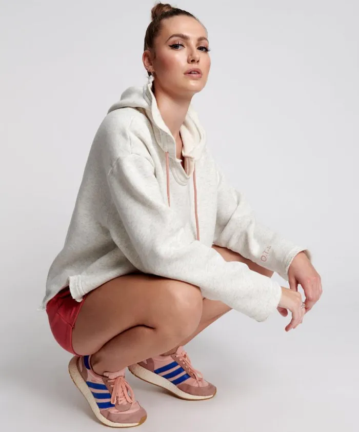 Women OTS WHITE MARL VOYAGER HOODY One Teaspoon Hoodies And Sweats