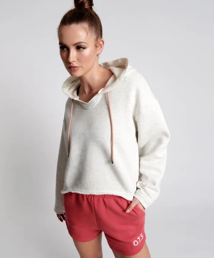 Women OTS WHITE MARL VOYAGER HOODY One Teaspoon Hoodies And Sweats Women OTS WHITE MARL VOYAGER HOODY One Teaspoon Hoodies And Sweats