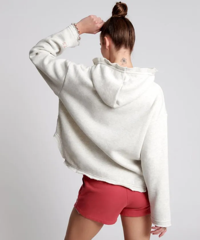 Women OTS WHITE MARL VOYAGER HOODY One Teaspoon Hoodies And Sweats Women OTS WHITE MARL VOYAGER HOODY One Teaspoon Hoodies And Sweats