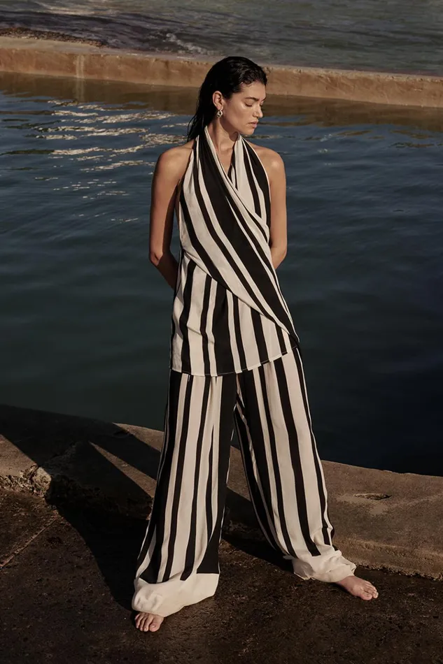 Women Pants DISSH BEAU BLACK STRIPE PANT