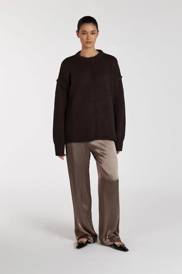 Women Pants DISSH EVE LATTE SATIN PANT