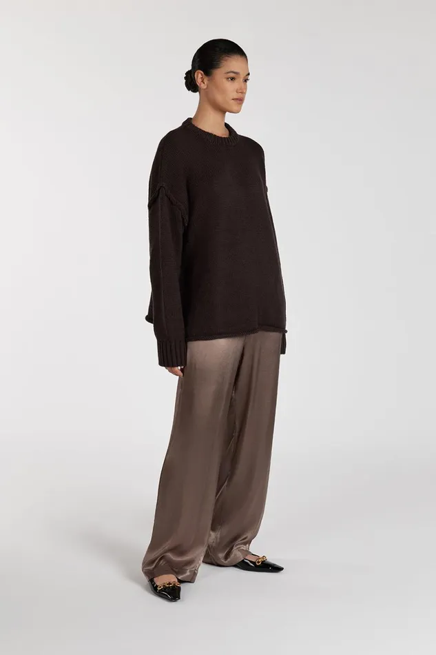 Women Pants DISSH EVE LATTE SATIN PANT