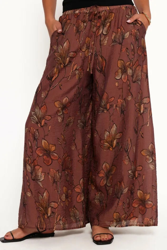 Women Pants Petal and Pup Larson Pant Brown Floral