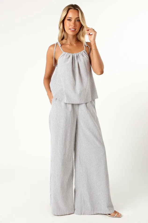 Women Pants Petal and Pup Savanna Striped Pants White