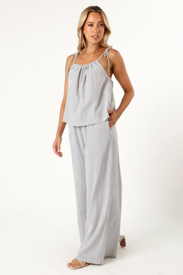 Women Pants Petal and Pup Savanna Striped Pants White