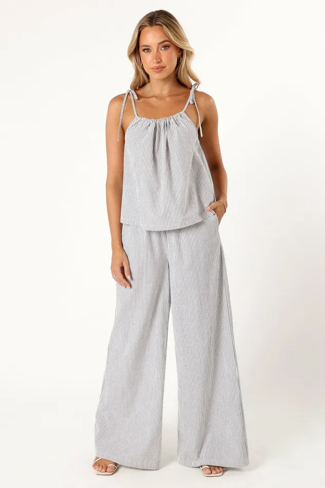 Women Pants Petal and Pup Savanna Striped Pants White