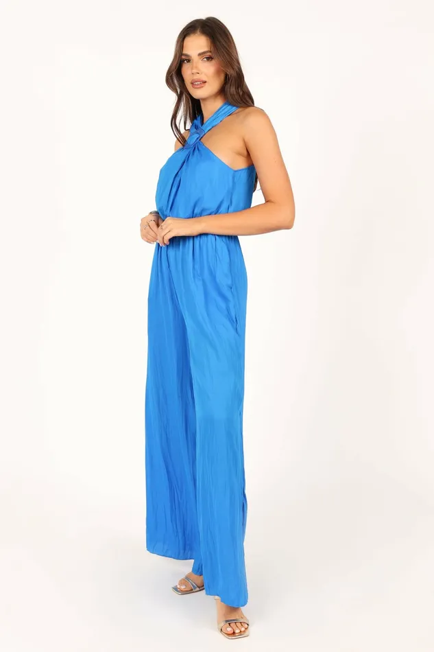 Women Petal and Pup Dylan Wide Leg Jumpsuit Blue Jumpsuits and Rompers