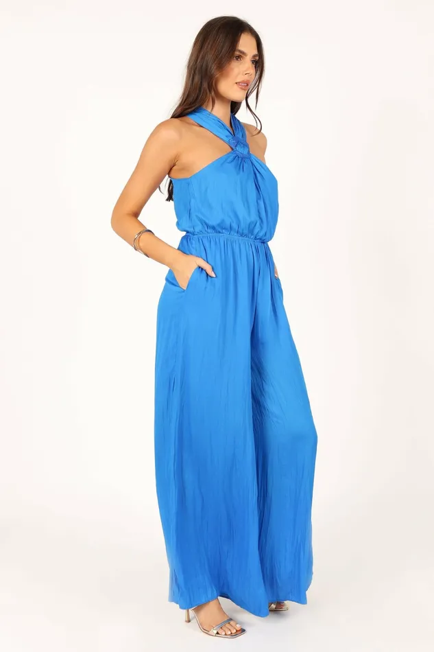 Women Petal and Pup Dylan Wide Leg Jumpsuit Blue Jumpsuits and Rompers