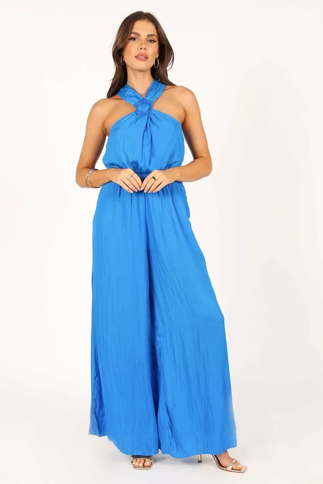 Women Petal and Pup Dylan Wide Leg Jumpsuit Blue Jumpsuits and Rompers