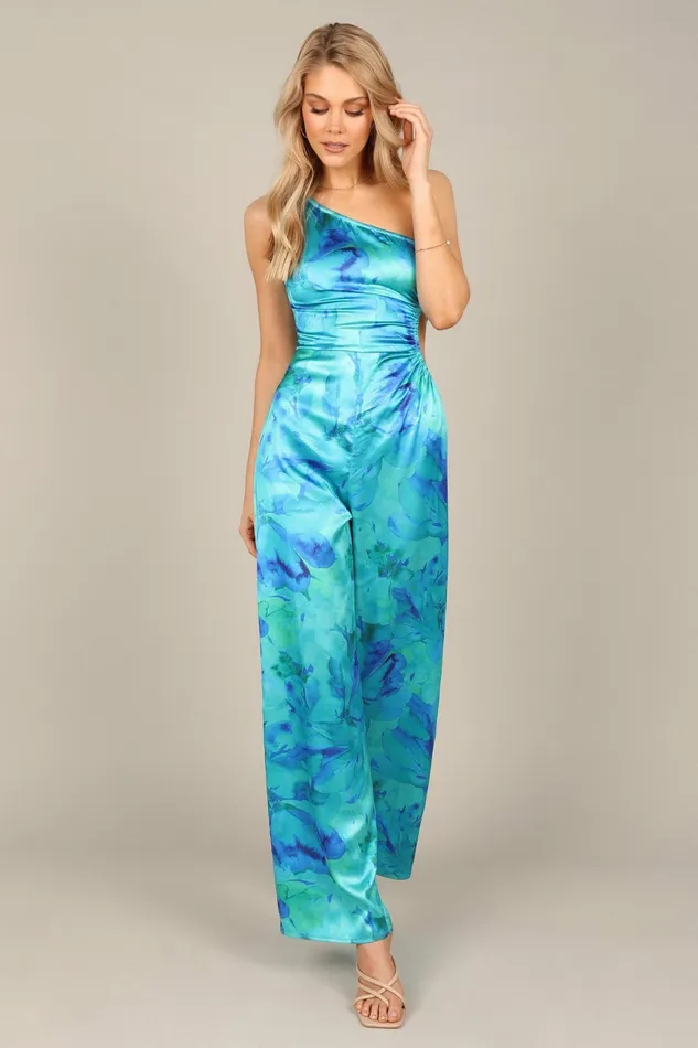 Women Petal and Pup Florina Jumpsuit BlueGreen Jumpsuits and Rompers