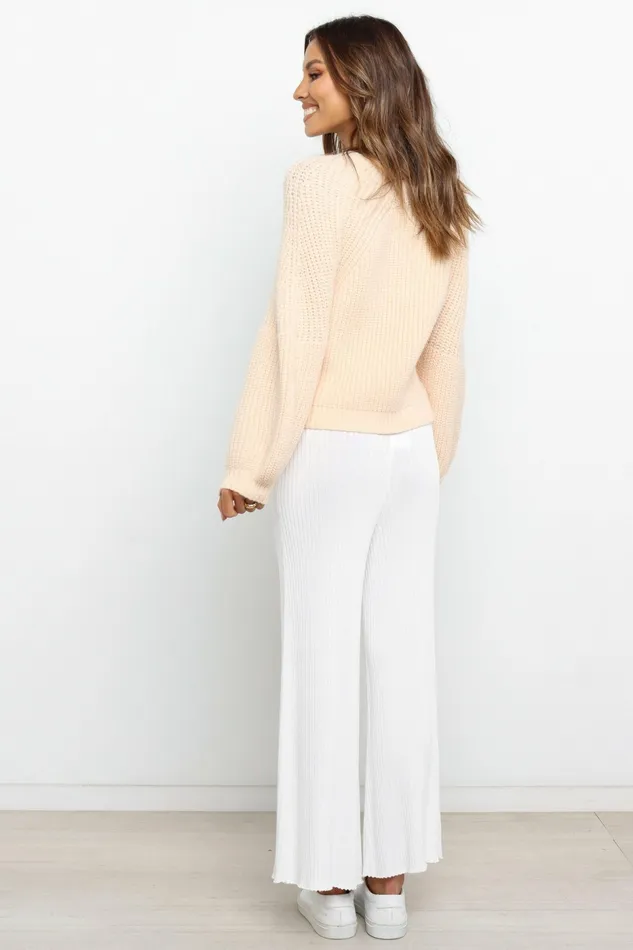 Women Petal and Pup London Knit Sweater Beige Sweaters