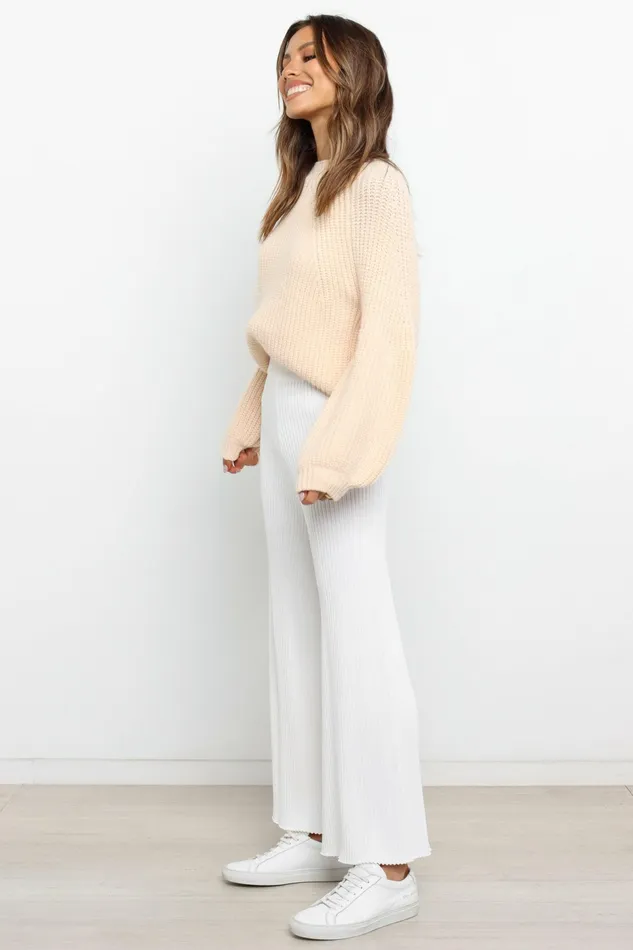 Women Petal and Pup London Knit Sweater Beige Sweaters
