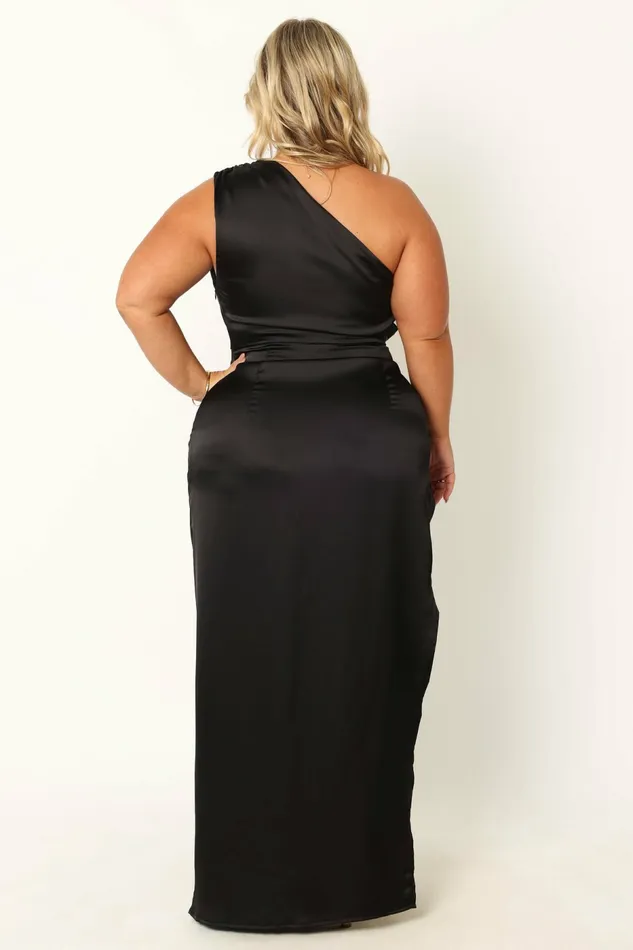 Women Petal and Pup Nadia One Shoulder Maxi Dress Black Event Dresses