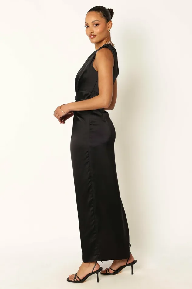 Women Petal and Pup Nadia One Shoulder Maxi Dress Black Event Dresses