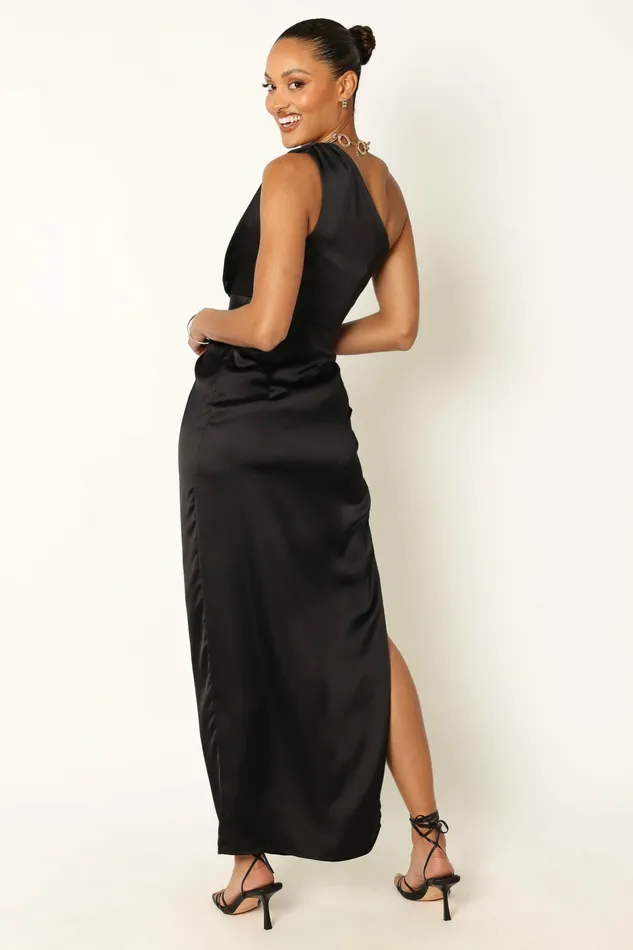Women Petal and Pup Nadia One Shoulder Maxi Dress Black Event Dresses