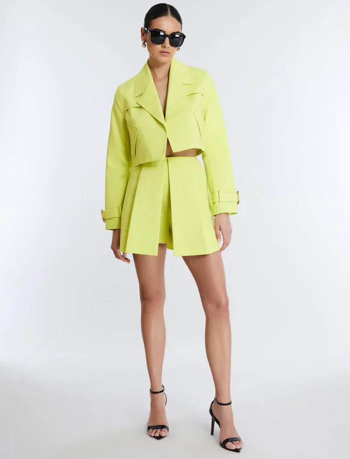 Women Pleated Skort Yellow Plum BCBG Bottoms Women Pleated Skort Yellow Plum BCBG Bottoms
