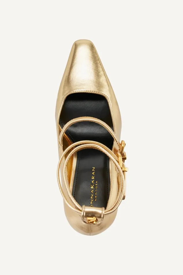 Women PRYCE STRAPPY HIGH PUMP HEEL Gold Donna Karan New York Heels And Wedges Women PRYCE STRAPPY HIGH PUMP HEEL Gold Donna Karan New York Heels And Wedges