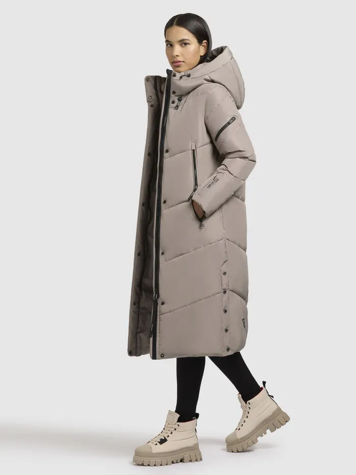 Women Quilted Coats KHUJO Mantel SONJE6 Graubeige Graubeige