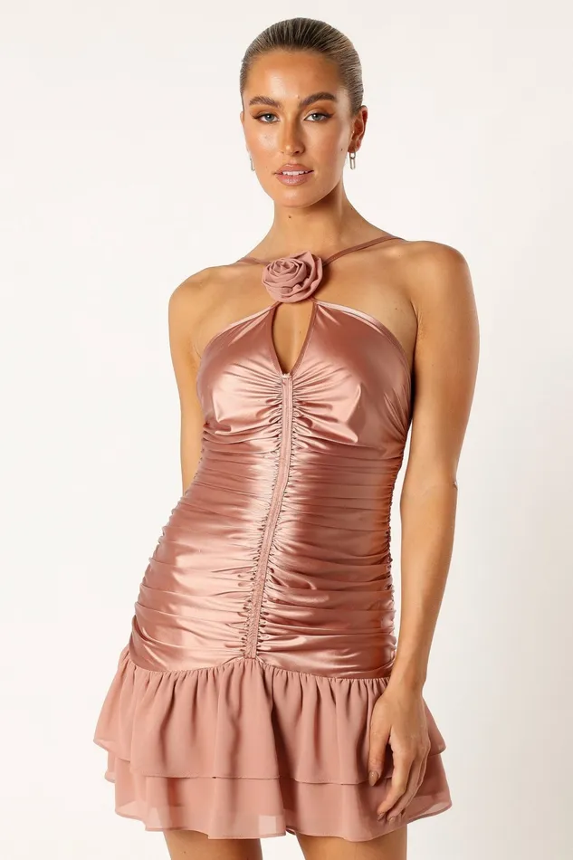 Women Reeve Halterneck Mini Dress Rose Fall Dresses Petal and Pup