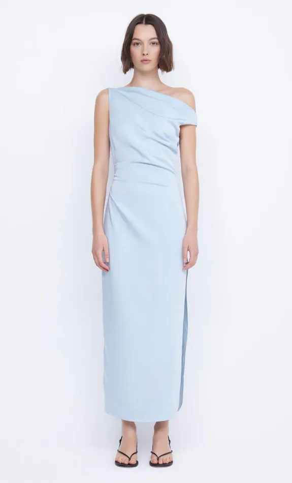 Women ROCHELLE ASYM MIDI DRESS 8211 DOLPHIN BLUE Bec Bridge Wedding Guest