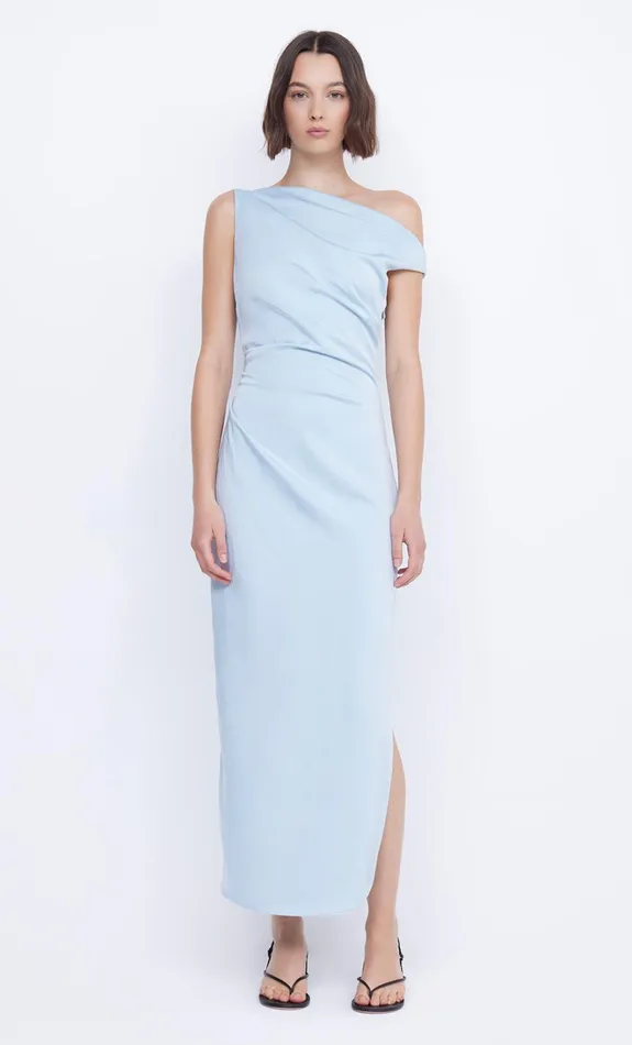Women ROCHELLE ASYM MIDI DRESS 8211 DOLPHIN BLUE Bec Bridge Wedding Guest