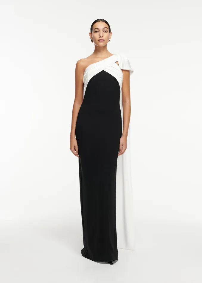 Women Roland Mouret Clothing Asymmetric Cady Gown