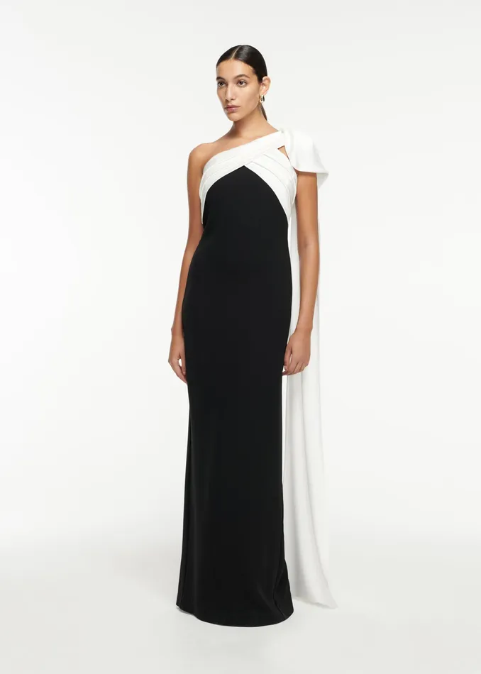 Women Roland Mouret Clothing Asymmetric Cady Gown