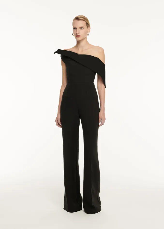 Women Roland Mouret Clothing Asymmetric Drape Wool Silk Top