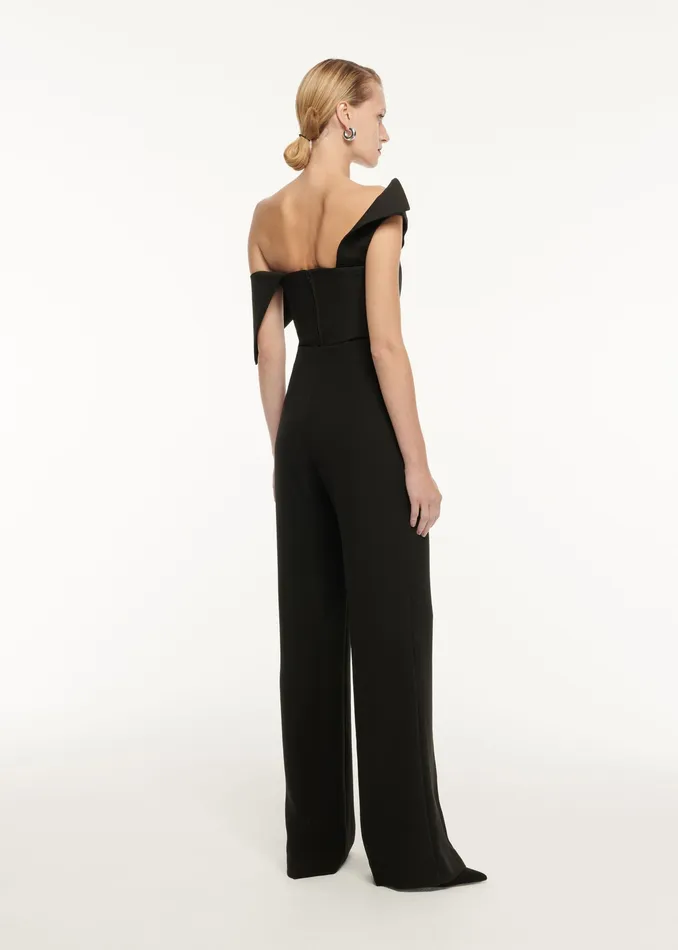 Women Roland Mouret Clothing Asymmetric Drape Wool Silk Top