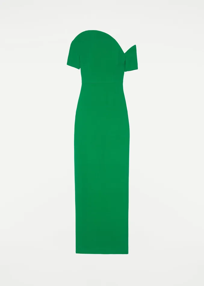 Women Roland Mouret Clothing Asymmetric Silk Wool Maxi Dress