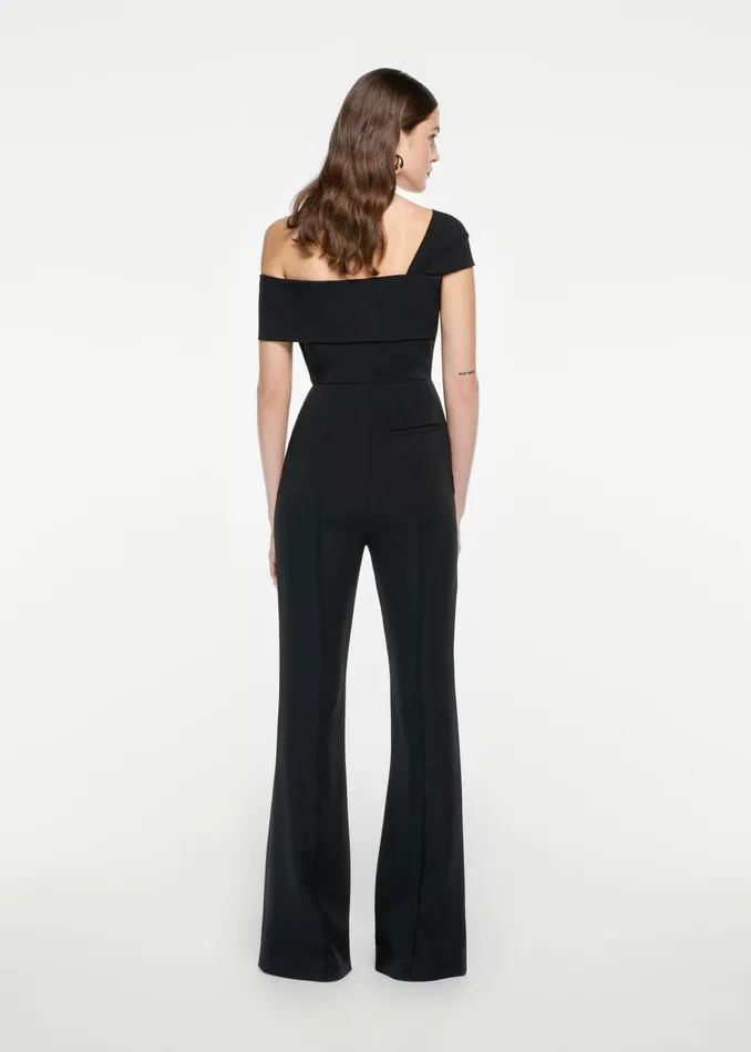 Women Roland Mouret Clothing Asymmetric Twist Stretch Cady Jumpsuit