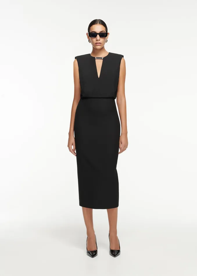 Women Roland Mouret Clothing Crepe Midi Dress