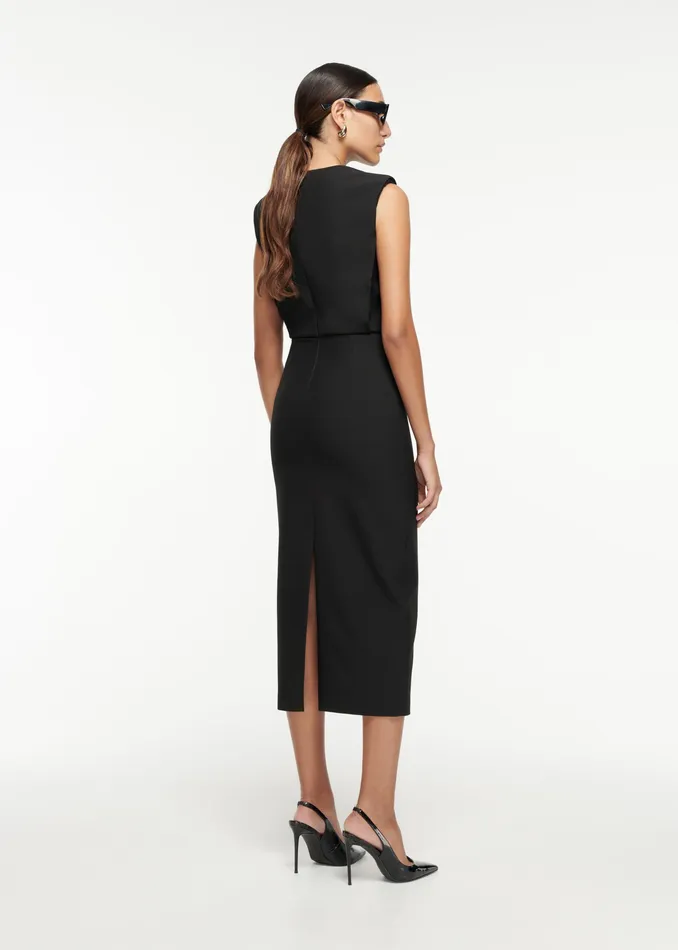 Women Roland Mouret Clothing Crepe Midi Dress