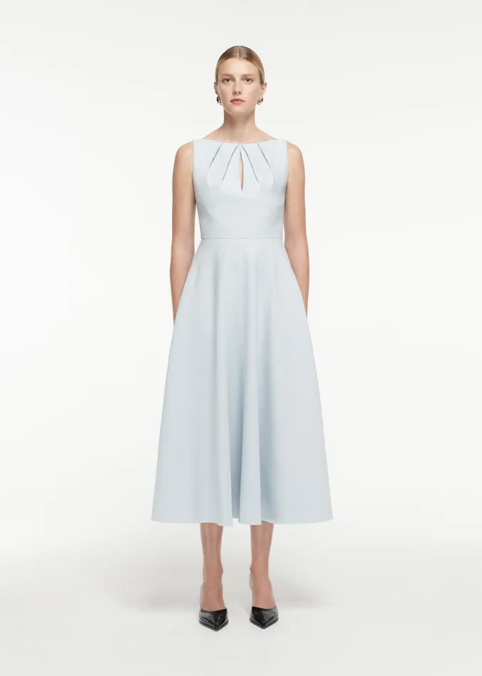 Women Roland Mouret Clothing Drape Crepe Midi Dress