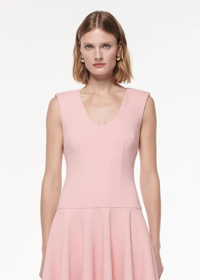 Women Roland Mouret Clothing Drop Waist Detail Crepe Midi Dress