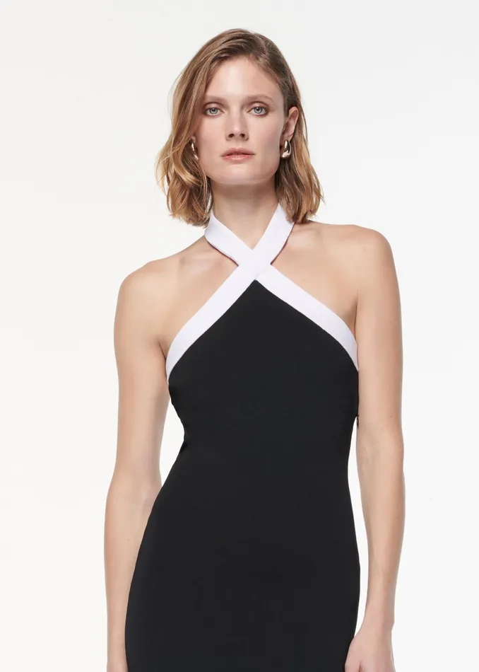 Women Roland Mouret Clothing Halter Neck Flat Knit Maxi Dress