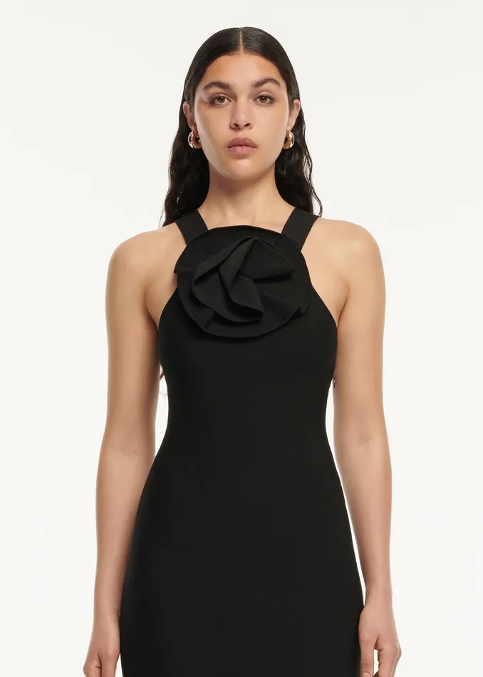 Women Roland Mouret Clothing Knit Flower Detail Midi Dress
