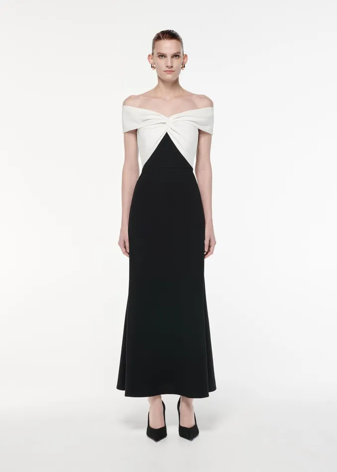Women Roland Mouret Clothing Off The Shoulder Light Cady Maxi Dress