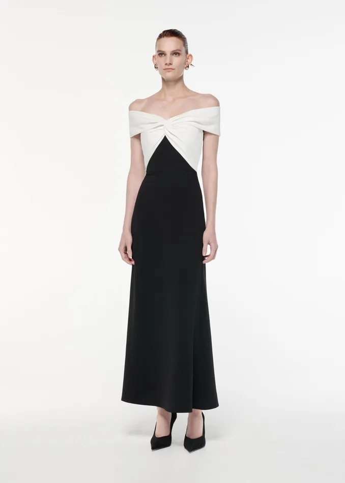 Women Roland Mouret Clothing Off The Shoulder Light Cady Maxi Dress