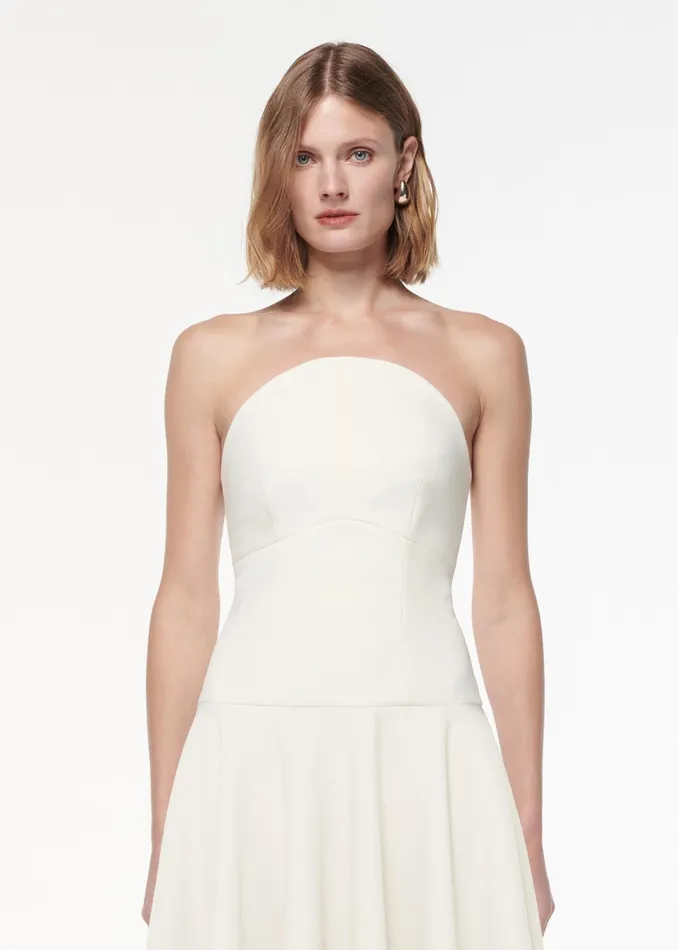 Women Roland Mouret Clothing Strapless Crepe Midi Dress